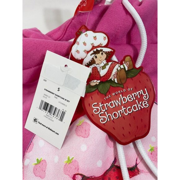 Strawberry Shortcake Hoodie & Sweatpants Set Womens Small Pink - Picture 14 of 16
